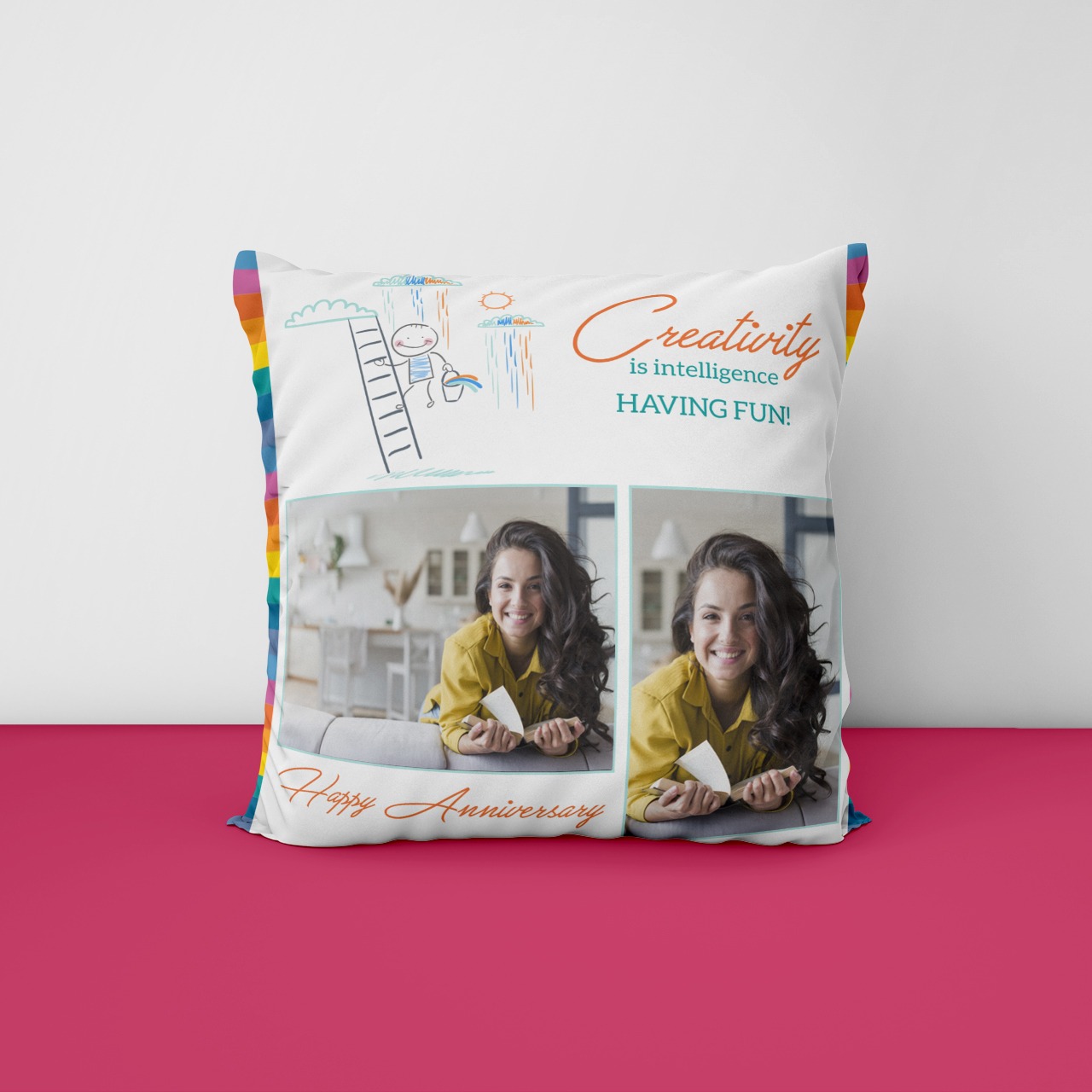Happy Anniversary Photo Cushion